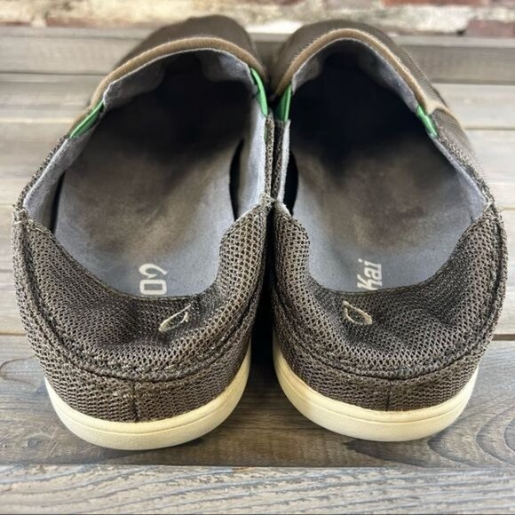 OluKai Nohea Mesh Slip On Shoes Mustang & Lime Peel Sz 9 - Picture 5 of 10